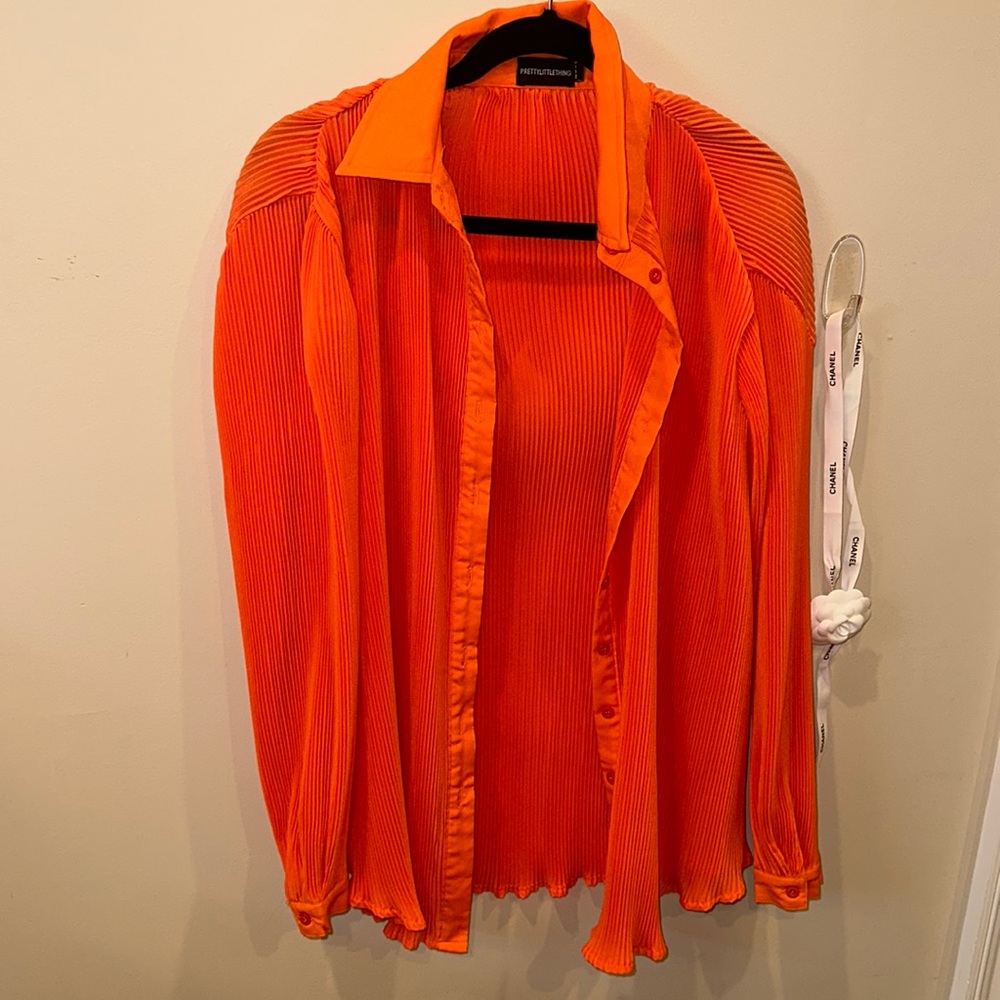 Orange chiffon top